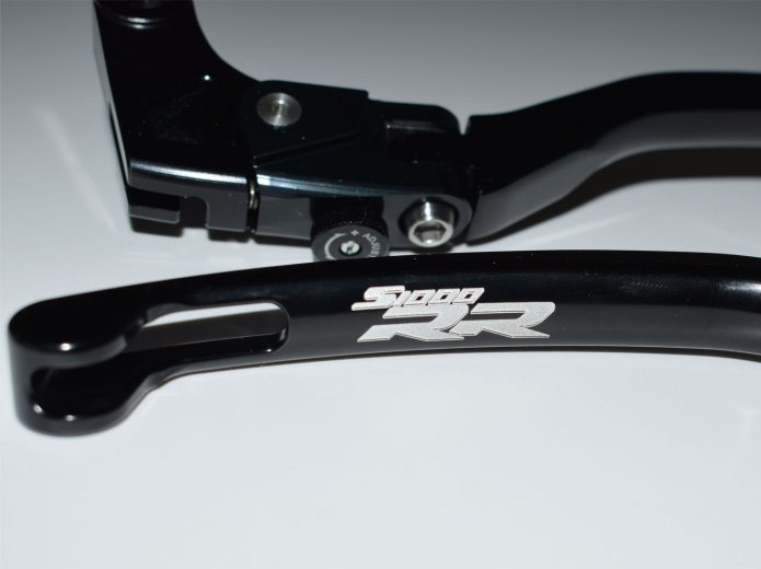 Coppia leve snodate e regolabili alluminio BMW S1000RR dal 2010 al 2019 con logo